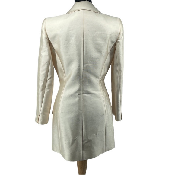 Badgley Mischka blazer suit jacket champagne cream Color Sheen event bridal sz 6 - Picture 3 of 14